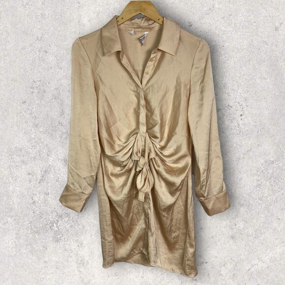 BB Dakota Revolve Tie Curious‎ Dress Champagne Size Small Style BL308547 S NEW - Picture 9 of 10